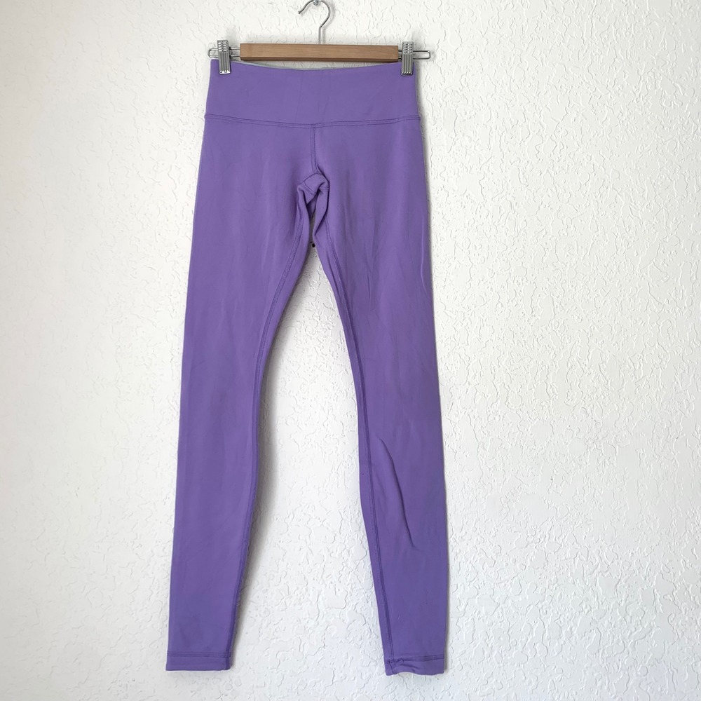 Lululemon Wunder Under Leggings Sz 4 Reversible Purple High Rise Yoga Athleisure